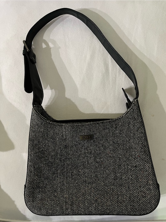 Preston & York Handbags - Vintage Preston & York Black and White Tweed Shoulder Bag